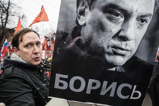 Mourners March After Russian Opposition Politician Boris Nemtsov Shot Dead